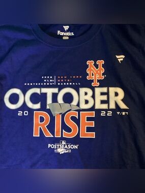 Fanatics New York Mets October 2022 Postseason Tee Size Large Mens/Unisex EUC